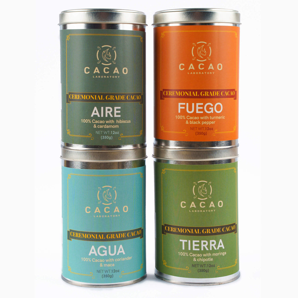 Ceremonial Cacao - Element Blends Tins Variety Pack (4 boîtes de 350 g chacune)