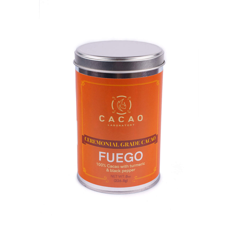 Cacao cérémoniel - Élément de feu : Allumez votre passion avec le curcuma et le poivre noir (boîte de 350 g - granulés)